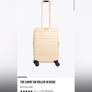 Beige Carry-On Roller Suitcase